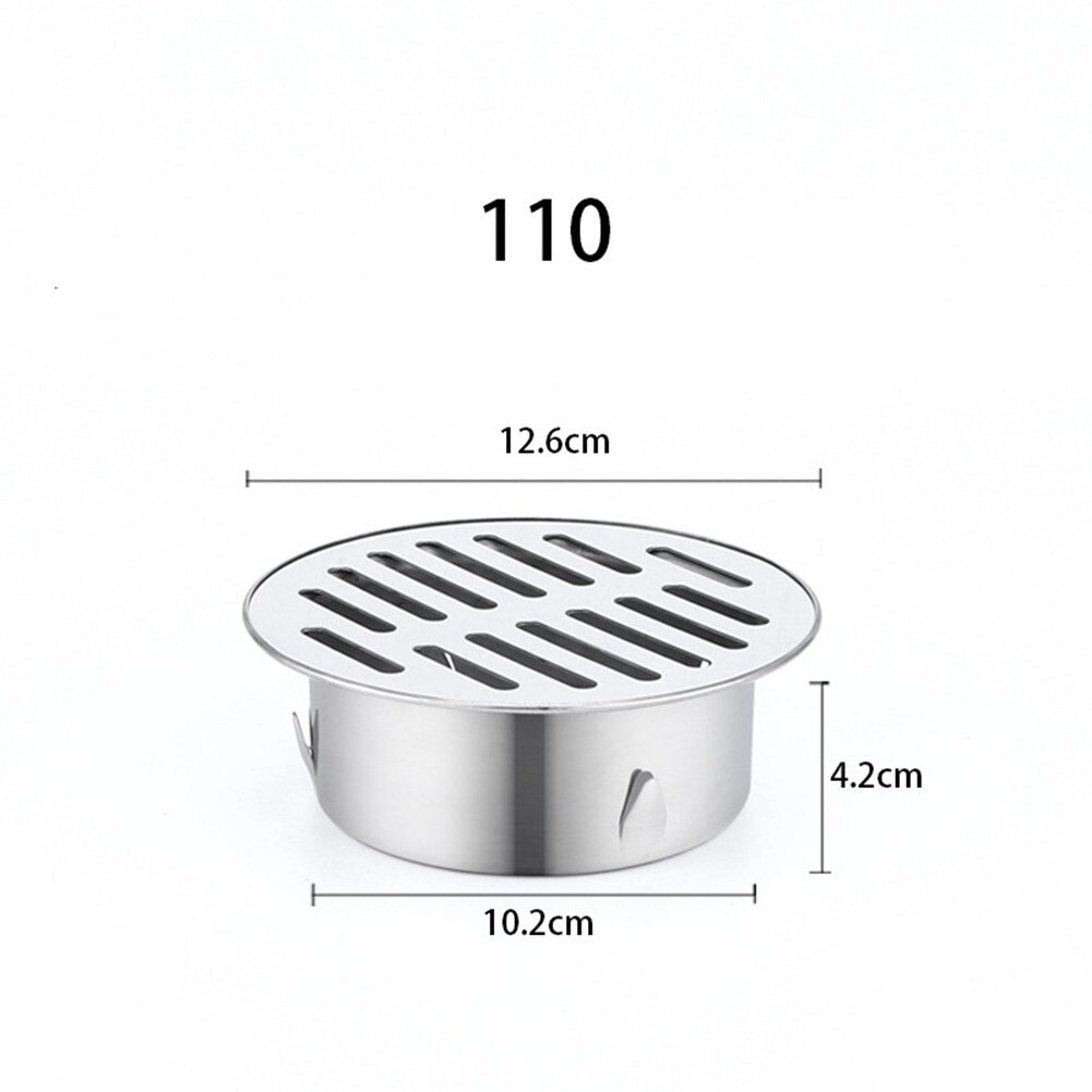 Floor Drain Cover Stainless Steel Balcony Drainage Roof Round Rain Pipe Cap Multi-size For Home Garden Durable Hardware: 110mm