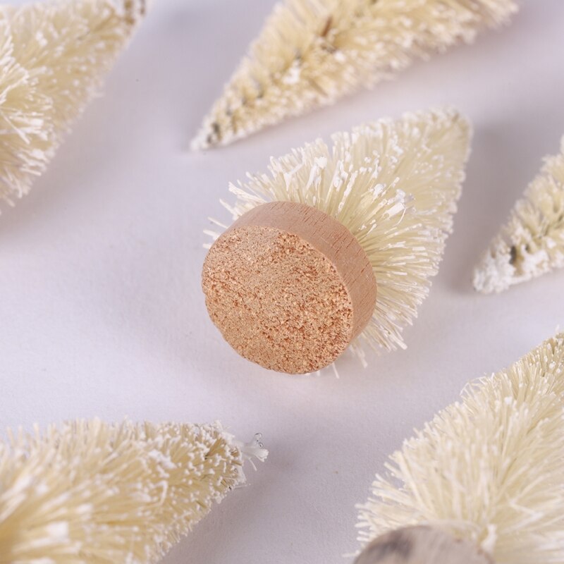 12pcs Mini Xmas Tree DIY Christmas Hanging Year Sisal Silk Glitter Tree For Home Table Xmas Ornaments Festival Atmosphe