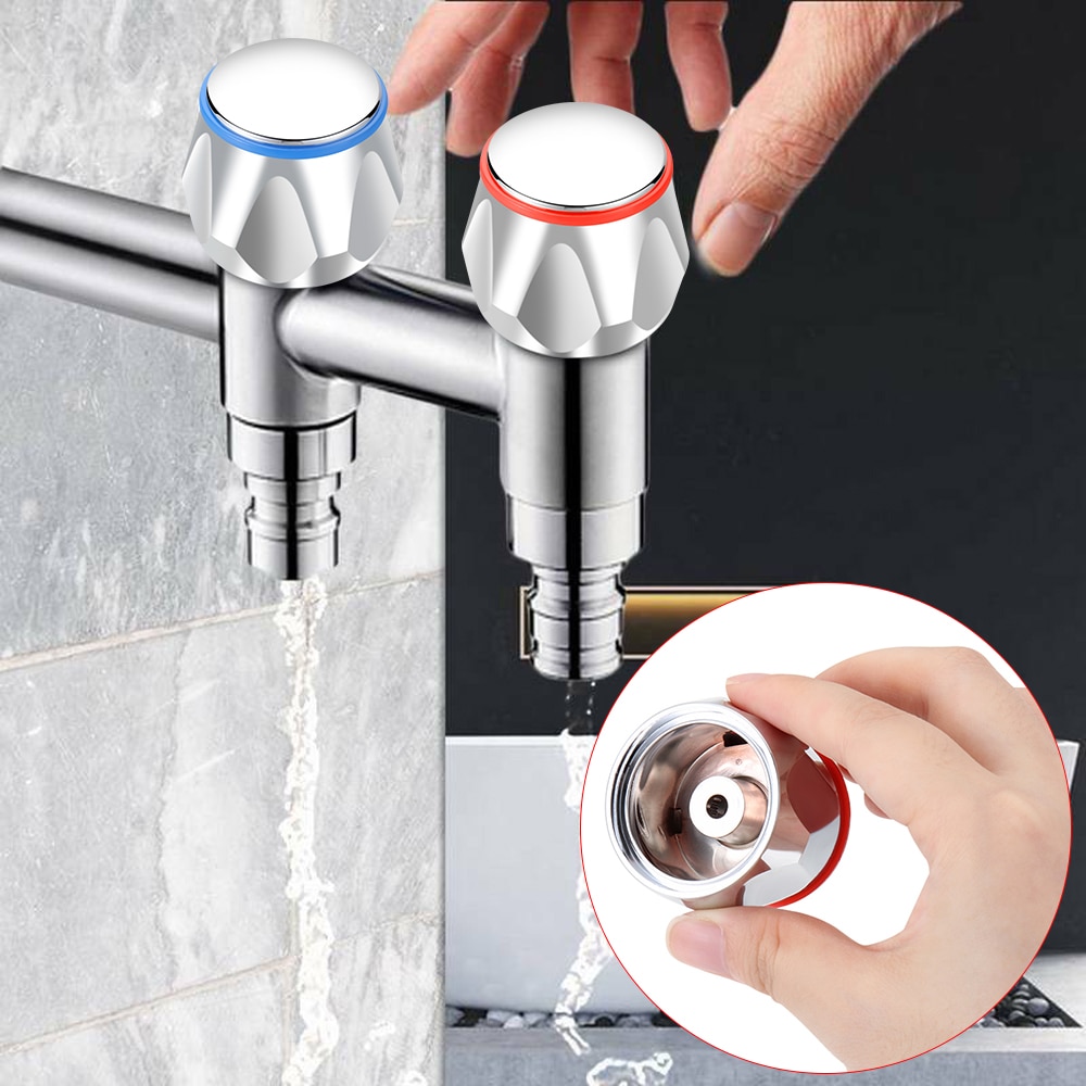 2 Stuks &amp; Cold Tap Top Hoofd Kraan Cover Chrome Plated Vervanging Set Keuken Badkamer Kraan Handvat