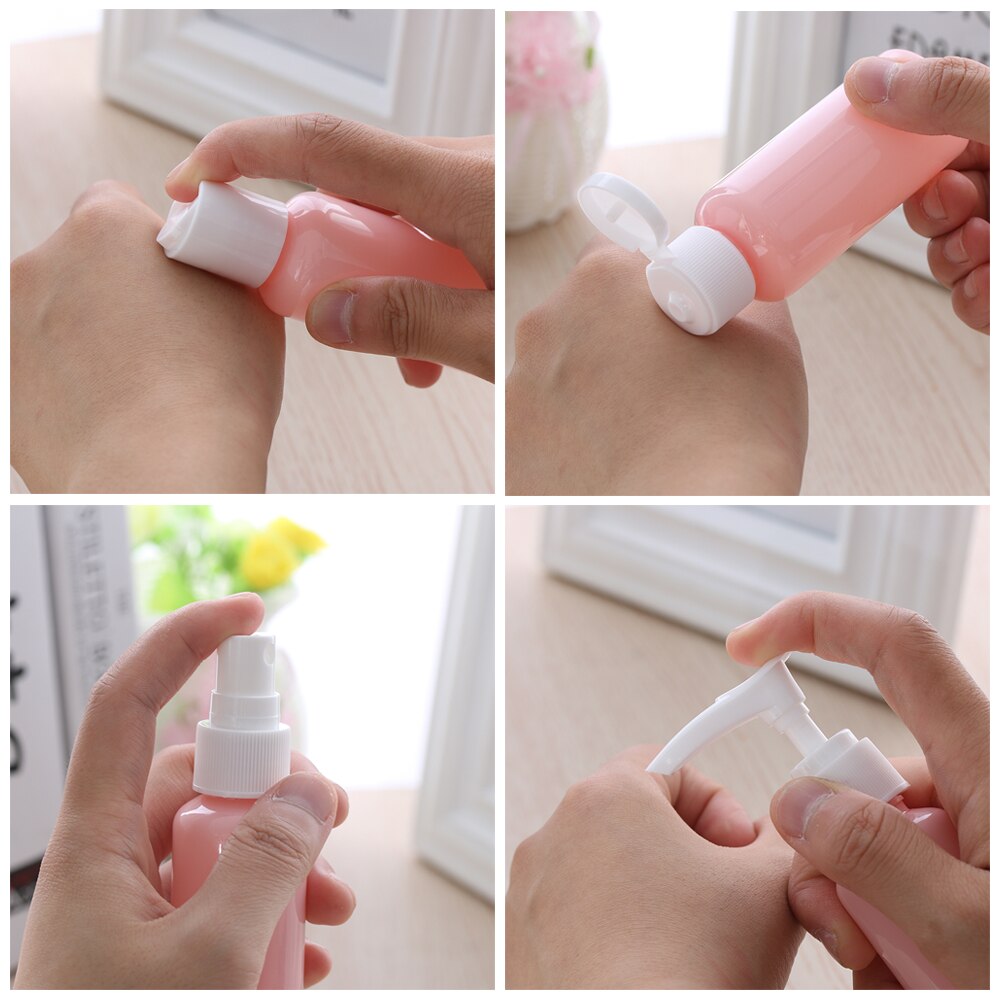 9Pcs/set Beauty Mini Lotion Travel Accessories Plastic Transparent Empty Portable Container Bottle Squeeze Tubes Makeup Tool