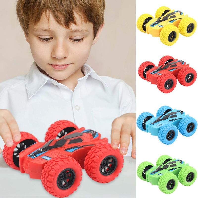 Inertie Vier-Wheel-Drive Model Auto Off-Road Voertuig Dubbelzijdig Dump Acrobatische Klimmen Kinderen Simulatie tracks 7.5X7 Cm