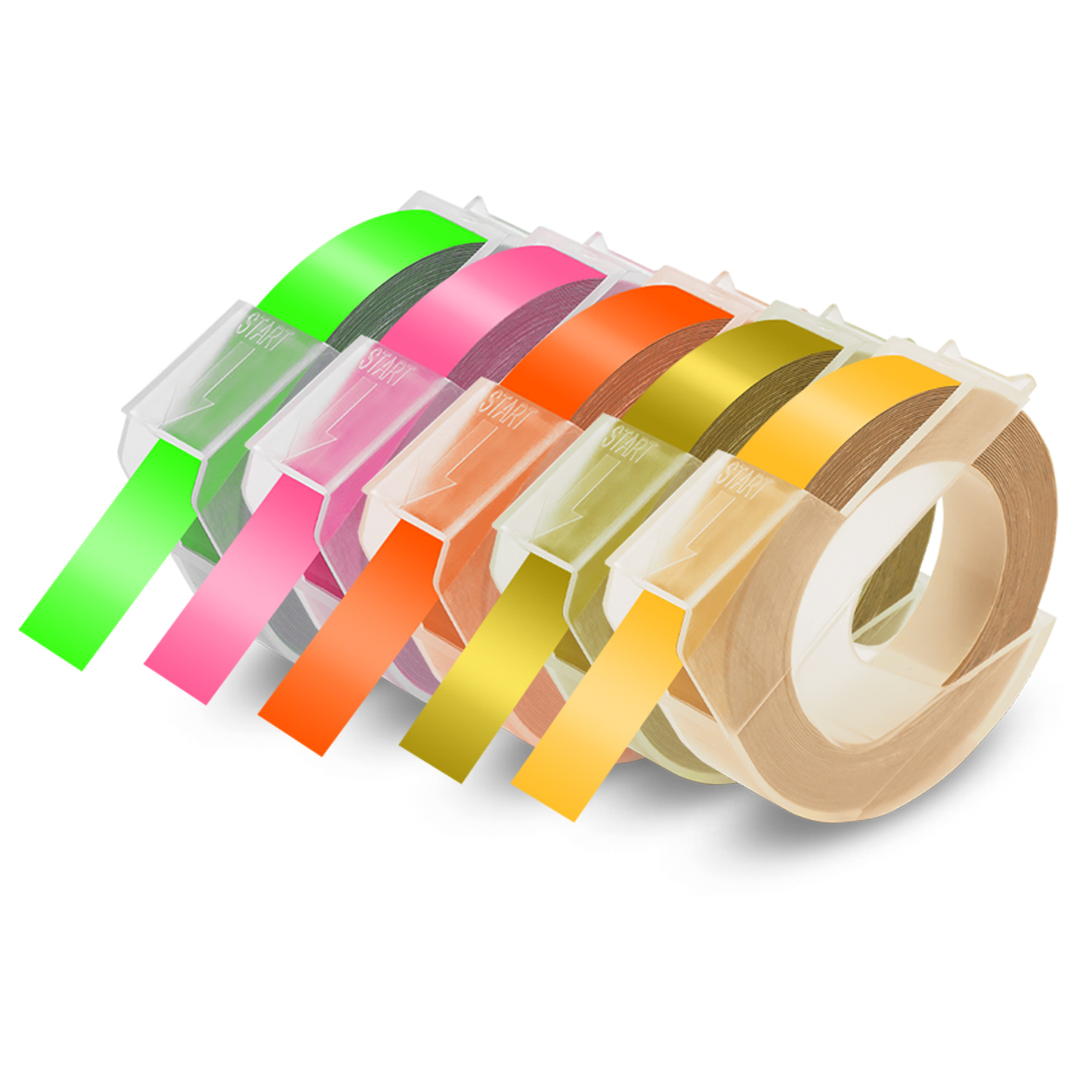 Kennzeichnung Maschine Motex E101 Etikett Drucker Manuelle Etikettierer mit Rad 3D Präge Etikett Band passen Dymo Band Dymo 12965 Etikettierer: 5PK Etikett 4