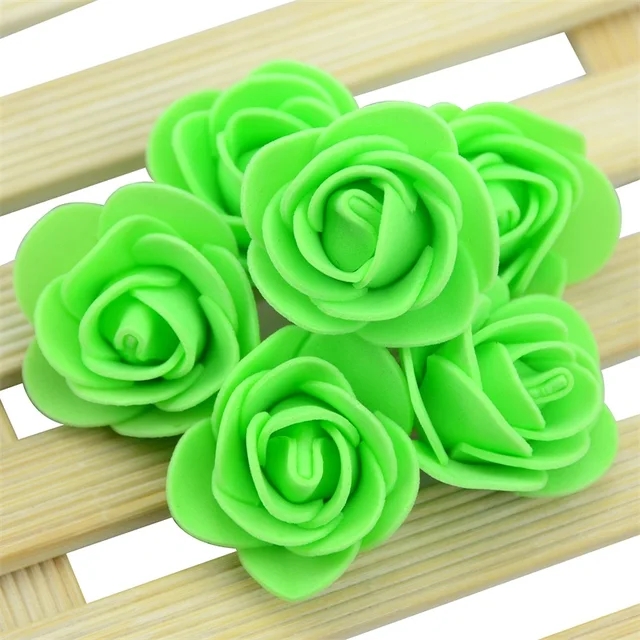 Rosa de espuma de 3cm para oso, flores artificiales, Caja de Diy, decoración de boda, Navidad, hogar, 20 colores, 50/100/200/500 piezas: L / Naranja