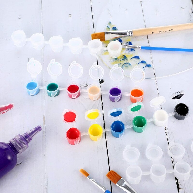 30 Strips 180 Pots Paint Pots Strips 3 Ml Mini Paint Pot Empty Paint Cups Crafts Plastic Storage Containers