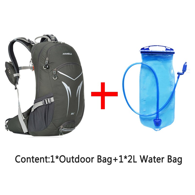 Waterproof 20L-35L Hydration Backpack,Hiking Backpack for Camping Backpack Hydration,Trekking Men's Backpack Outdoor Bags: Gray and Water Bag