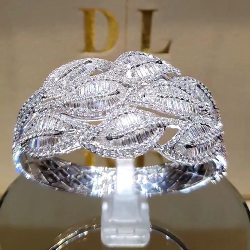 Elegante Anelli di Cerimonia Nuziale per Le Donne di Cristallo Scintillante Zircone Da Sposa Anniversary Commemorative Giorno Ladys di Modo Dell'anello Dei Monili 40M730