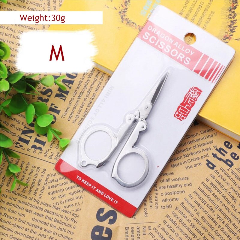 Stainless Steel Foldable Sissors Portable Student Handmade Crafts Scissors Stationery Office DIY School Supplies: M