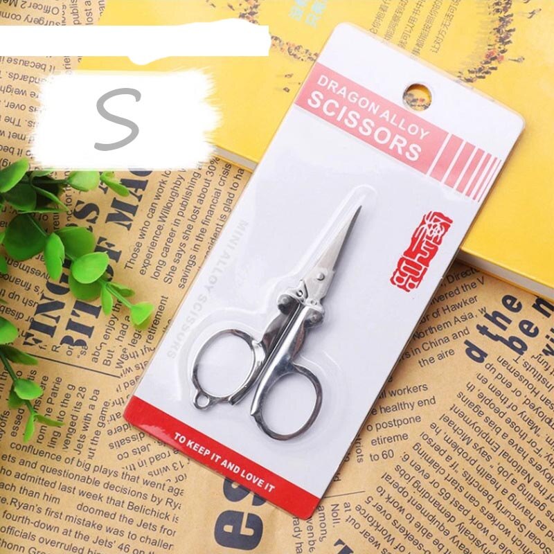 Stainless Steel Foldable Sissors Portable Student Handmade Crafts Scissors Stationery Office DIY School Supplies: S
