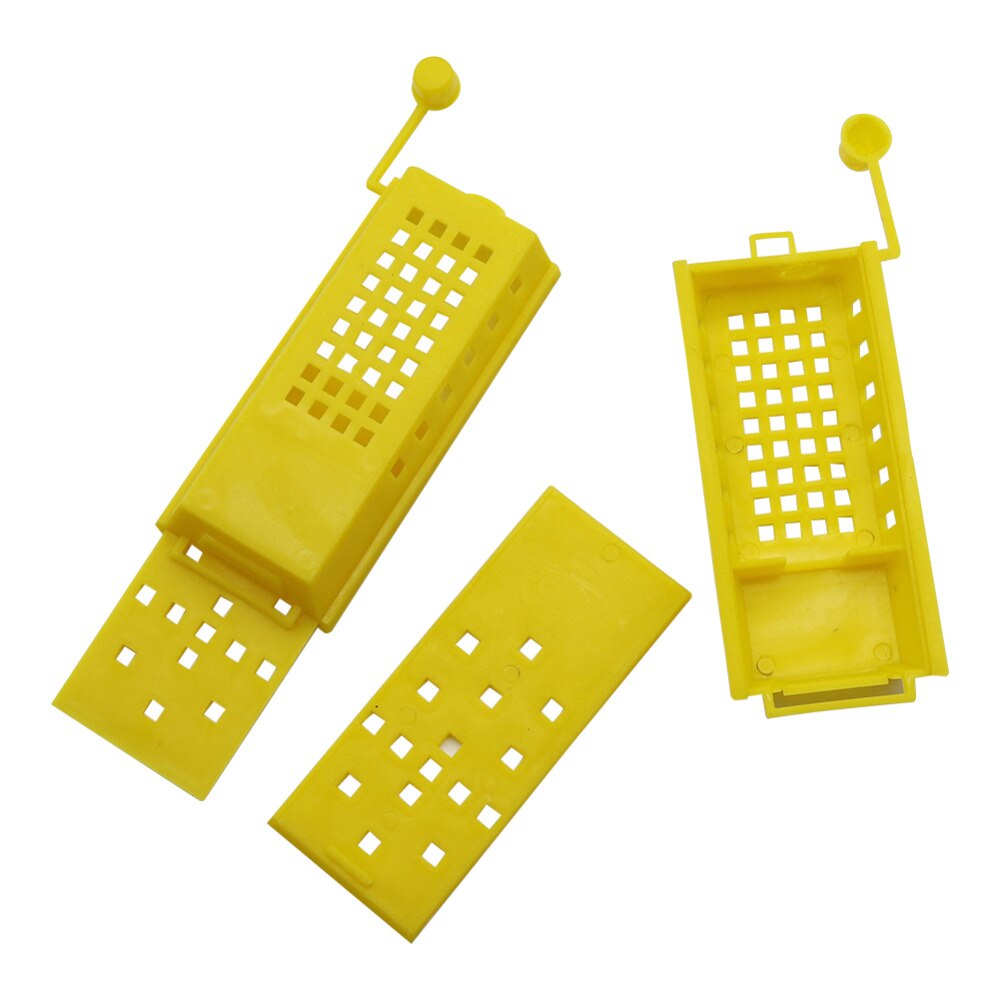Captivity Bee Queen Beekeeping Yellow Plastic Queen Bee Cage Apiculture Tools Bees Equipment 5 Pcs