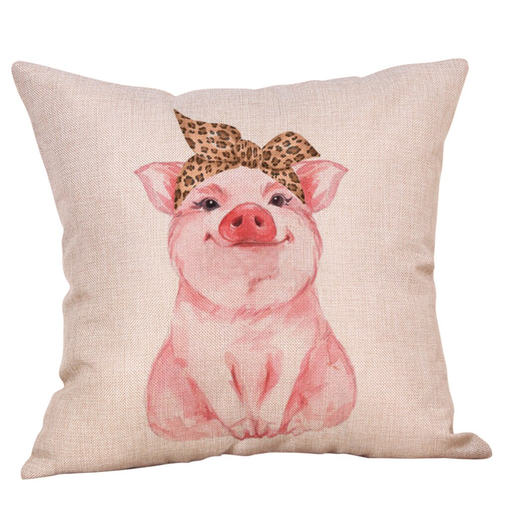 Schattige Dieren Varken Katoen Linnen Kussensloop Kussenhoes Taille Sofa Auto Home Decor Home Decor Kids Woonkamer Decoratie Die: D