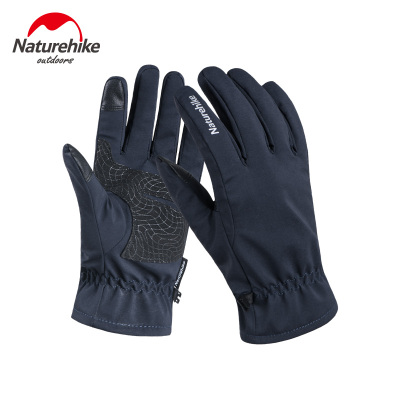 Naturehike  gl04 touch screen handsker udendørs vinter varme cykelhandsker vandtætte vindtætte vandrecampinghandsker: Marine blå
