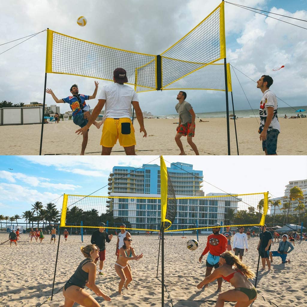 Praktiska sportartiklar lämpliga bärbara volleybollbadmintonnät för inomhus och utomhus: Gul 100 cmx 50cm