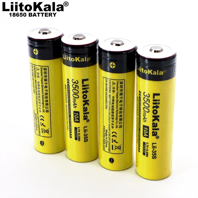 LiitoKala-Bateria de Lítio Recarregável para Lanterna LED, Lii-35S, 18650 Bateria, 3.7V, 3500mAh, Apontado, DIY, Novo