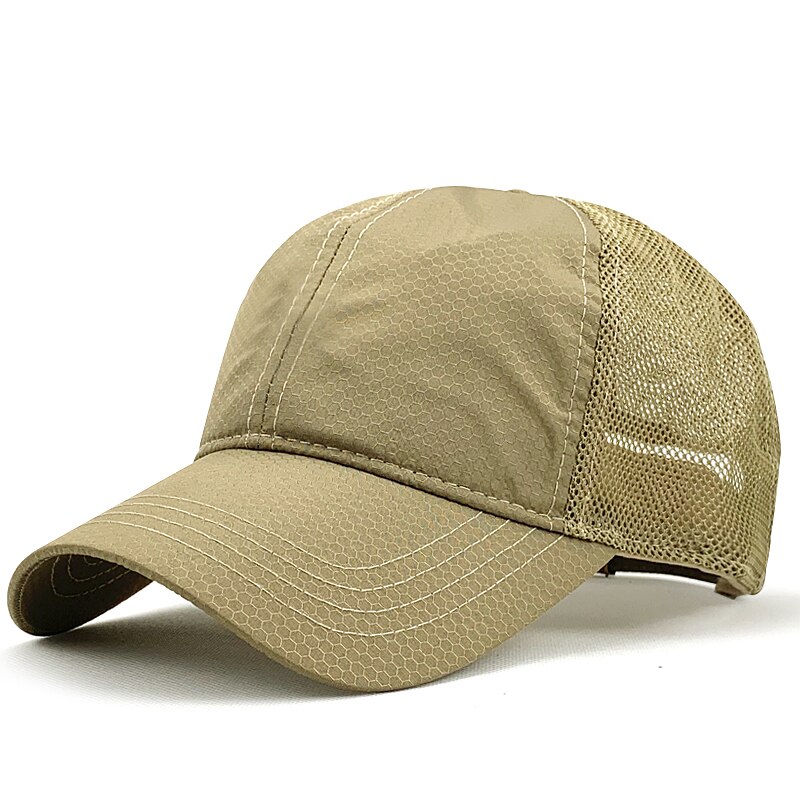 Big Head Man Plus Size Baseball Cap Men Summer Thin Fabric Mesh Sun Hat Male Snapback Hats M 55-59cm L 60-64cm: khaki / Code 60-65CM