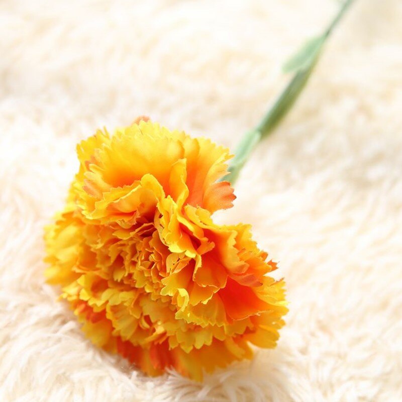 Enkele Tak 1 Head Kunstbloemen Zijde Anjer Rode Nep Bloemen Tak Home Decor Moeder \ 'S Dag Leraren \ 'Dag