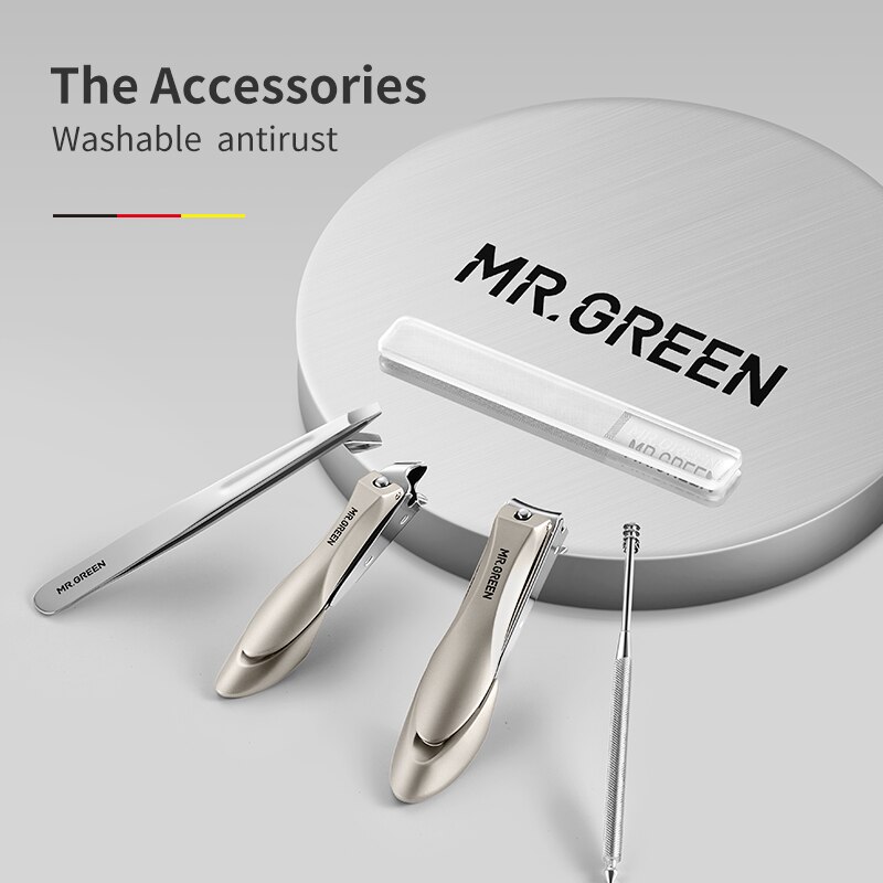 Mr.green manicure sæt kirurgisk saks rustfri negleklipper værktøj pedicure sæt bærbart rejsesæt til hjemmet neglesaks