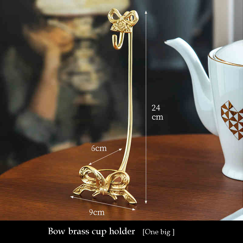 Messing Kop Schotel Opbergrek Home Decor Strik Rose Ornamenten Desktop Bekerhouder Opknoping Retro Koffiekopje Opslag Afvoerrek: green