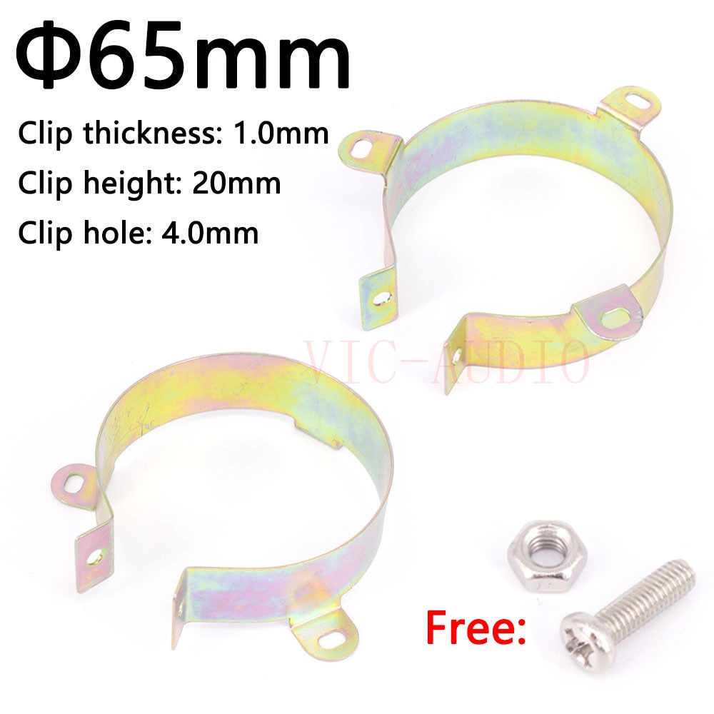 5Pcs Duurzaam Condensator Bracket Klem Houder Clap 30Mm 35Mm 40Mm 50Mm 65Mm 75Mm 90Mm Montage Clip Oppervlak Plating Zink Versterker: Bruin