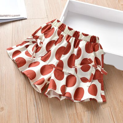 Pigeshorts børnetøj børnebukser til babypigebukser sommer småbørn solide 90 100 110 120 130 140: Rød / 6