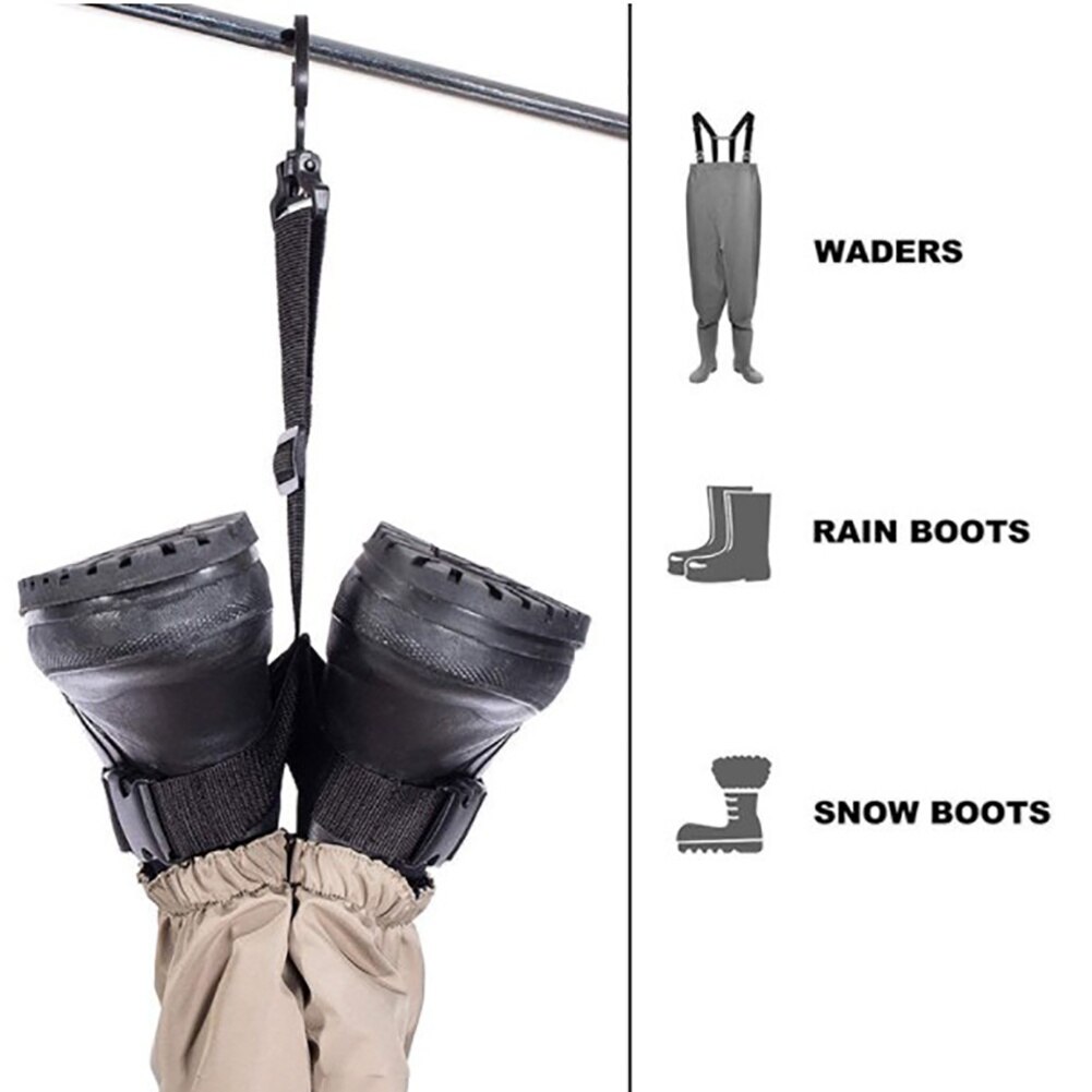 Rejilla de secado para calzado, colgador de Botas de lluvia, Wader de pesca, Correa colgante para secado, estante ajustable de almacenamiento, 1 ud.: Default Title