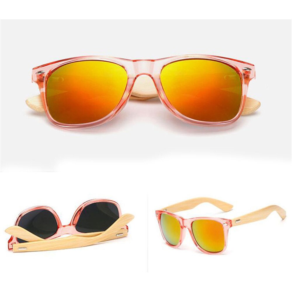 2019 nova retro polarizado óculos de sol das mulheres dos homens viagens esporte moda design da marca de bambu moldura de madeira óculos de sol para as mulheres: Red