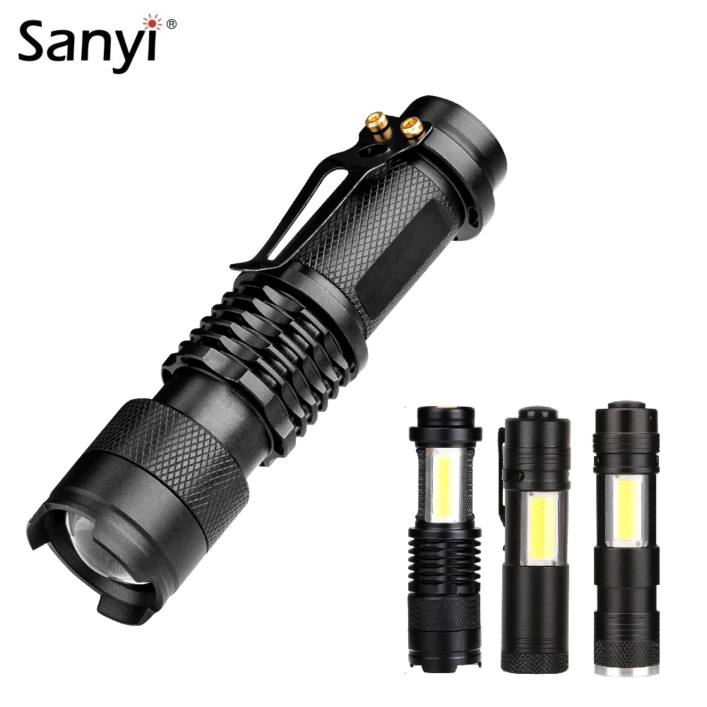 COB LED Work Light Mini UV Flashlight Zoomable Focus Lamp Waterproof Handheld Torch Pocket Light Emergency Lighting By 14500/AA