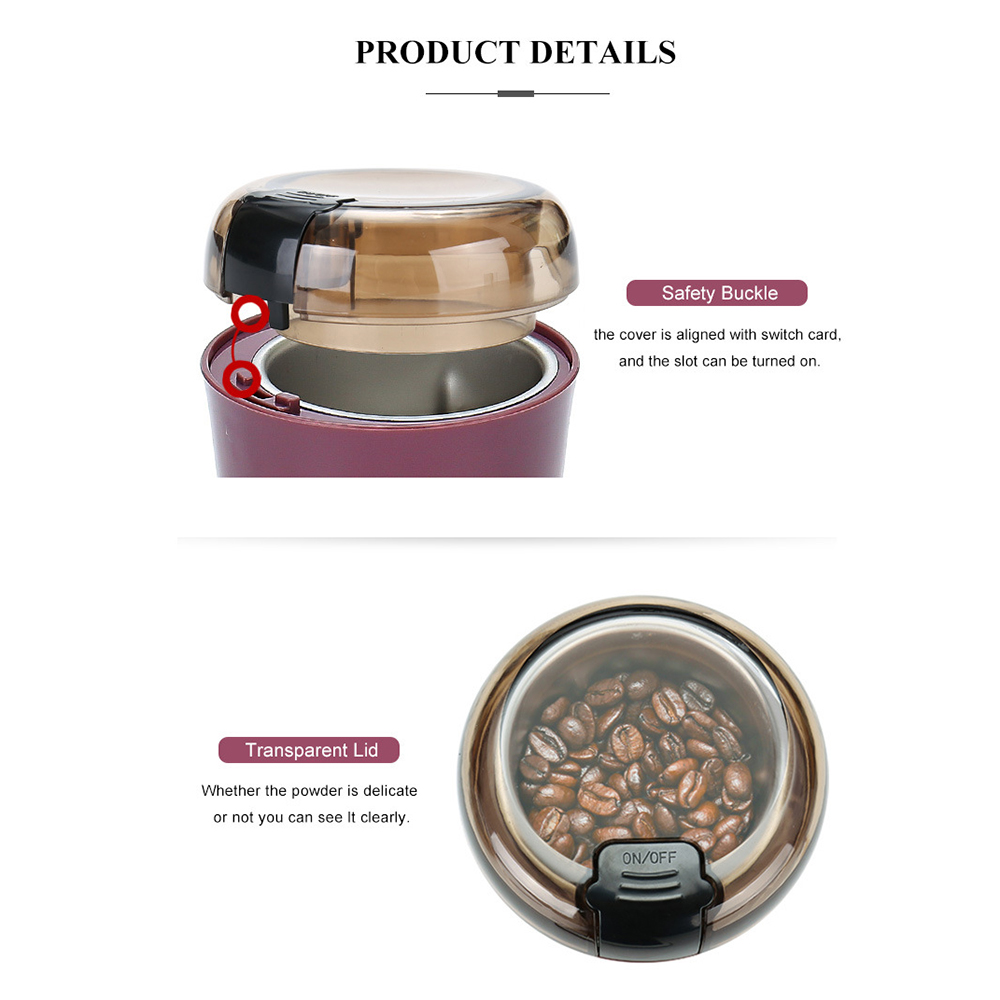 2022 150W Electric Coffee grinder Salt pepper Bean spice nut seed stainless steel blade coffee machine