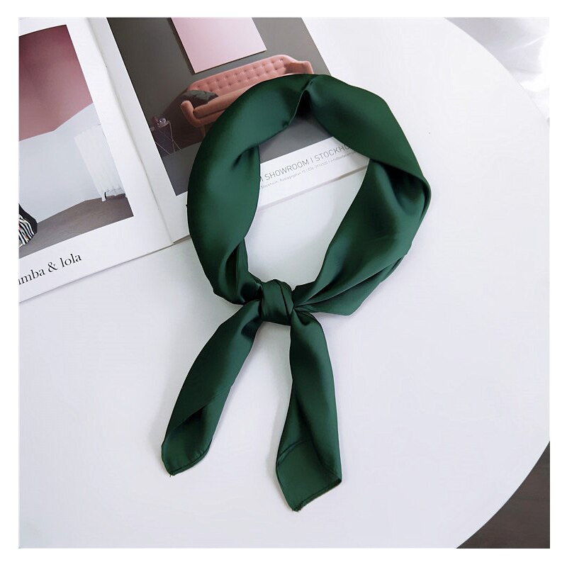 Écharpe en Satin pour femmes | Foulard cheveux kerchef, couleur unie, foulard cheveux, mouchoir, petites écharpes de cou, femmes 70cm, Scaves de bandeau pour dames