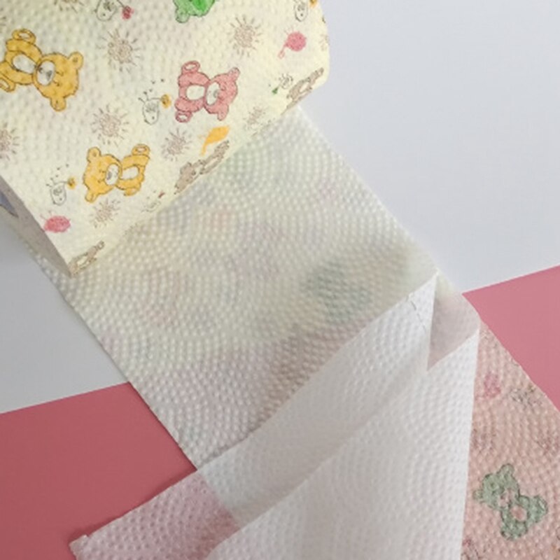 Bear Roll Paper Printing Paper Towel Cute Cartoon Core Roll Bath Toilet Roll Paper 3 Ply Tissue Roll Household Toilet Paper