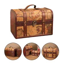 Household Storage Box Wooden Storage Case Retro Design Storage Box Treasure Box