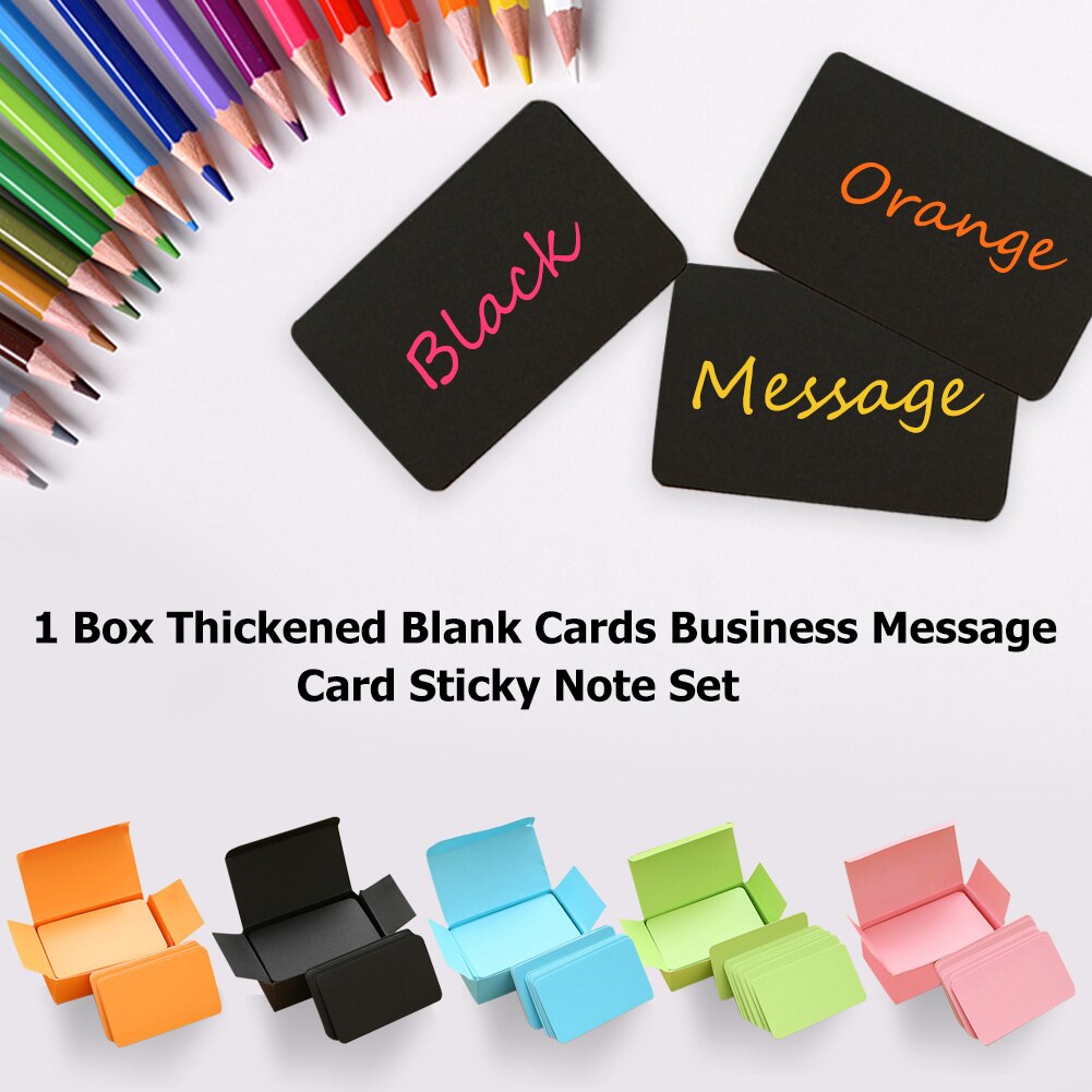 1 Box Thickened Blank Cards Business Cards Message Card Sticky Note Set DIY Graffiti Small Card Notepad School Office Supplies