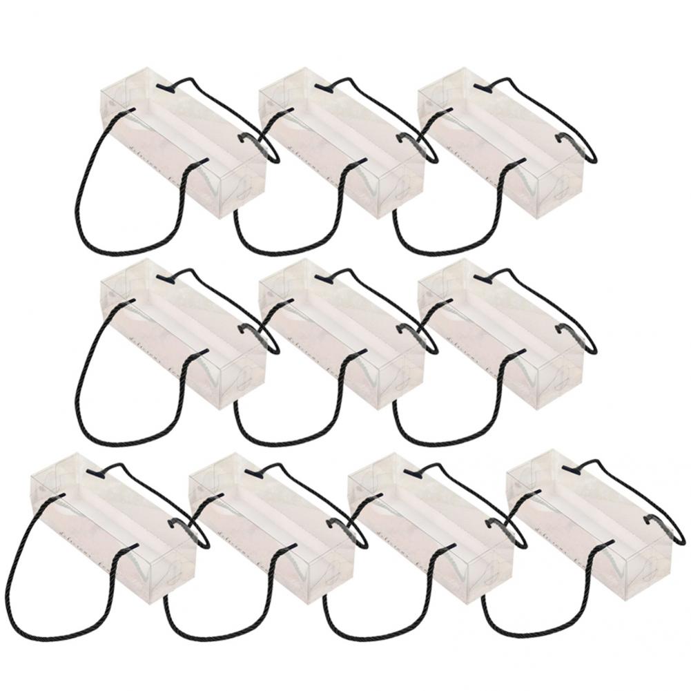 10Pcs Transparent Cake Boxes Durable Lightweight Transparent Cake Swiss Roll Bags for Home Bakery Kitchen