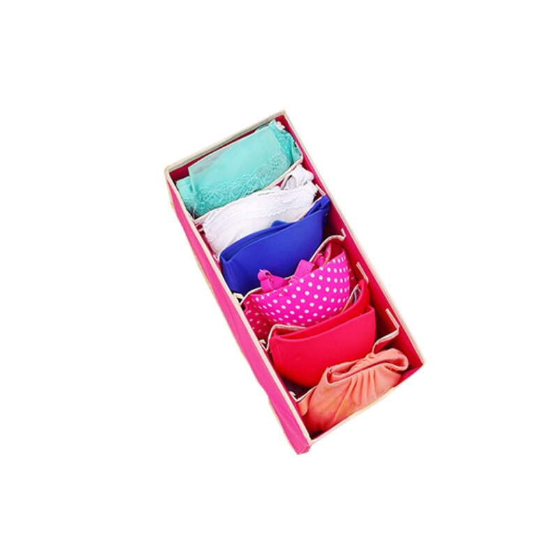 30Netz Unterwäsche Lagerung Organizer, Platzsparende Lagerung Wandschrank Organizer, Lagerung Kasten Für Socken Und Schals, falten Lagerung Kasten: Rosa 6 Netz