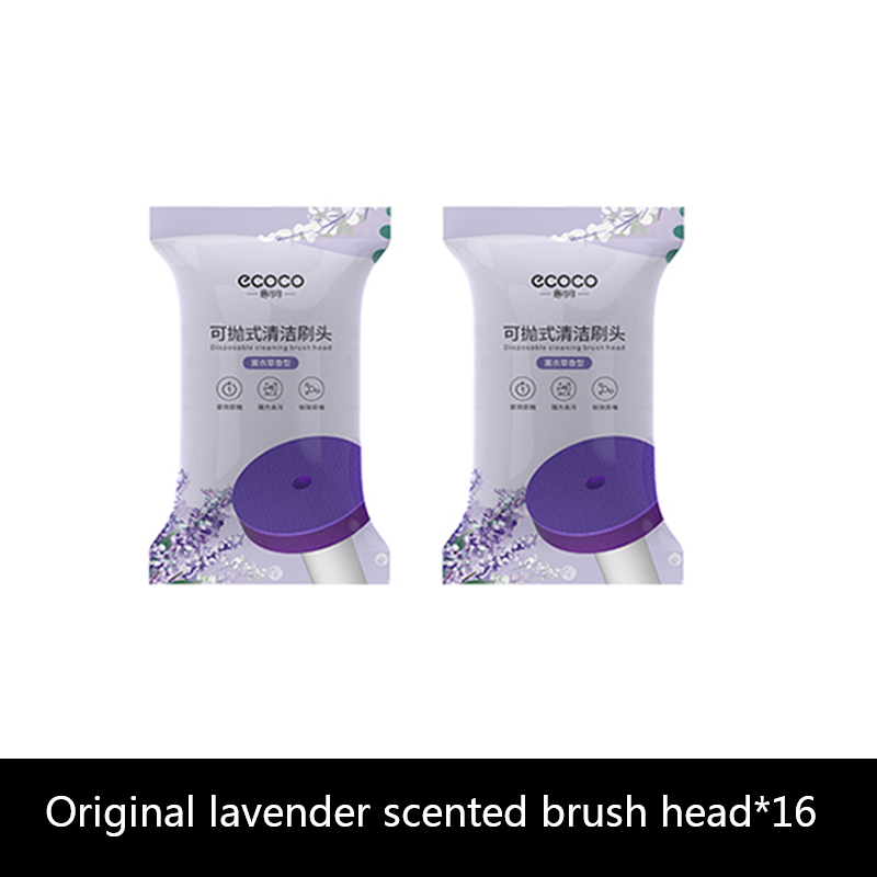 ECOCO – brosse de toilette jetable avec liquide de nettoyage, outil de nettoyage mural pour salle de bains, brosse de remplacement, tête, accessoires de Wc: 16  Lavender