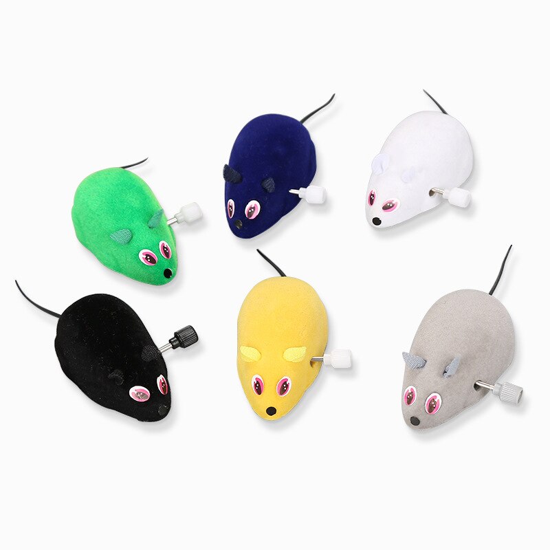 4 styles chat auto-excité jouet horloge souris fonctionne automatiquement flocage horloge souris mécanique mouvement Rat accessoires pour animaux de compagnie