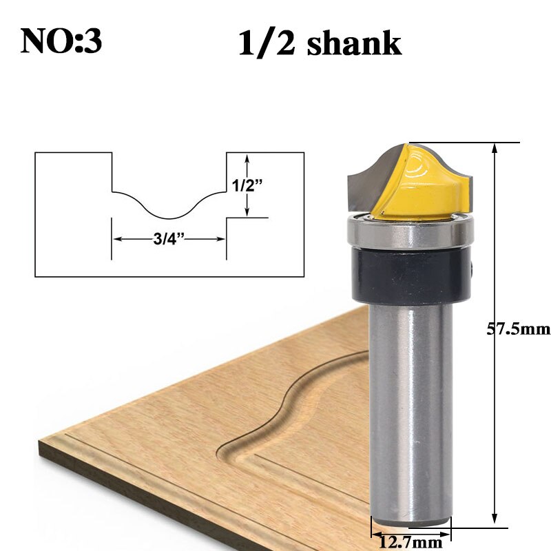 3/4" Faux Panel Ogee Groove Router Bit - 1/4" 1/2''8" Shank Woodworking cutter Tenon Cutter for Woodworking Tools: NO3