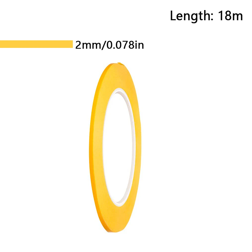 Cinta adhesiva amarilla de 18M/20M/50M, pegatina adhesiva para coche, papel de pintura DlY, decoración de pintor, artesanía, accesorios artesanales de uso General: Translúcido