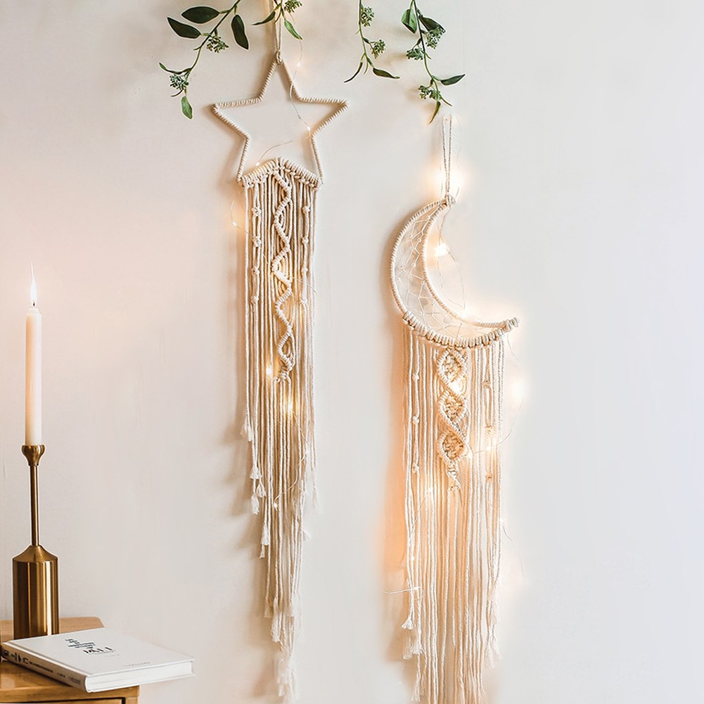 Attrape rêves en macramé, décoration nordique pour chambre, style Boho, décoration murale pour chambre d'enfant