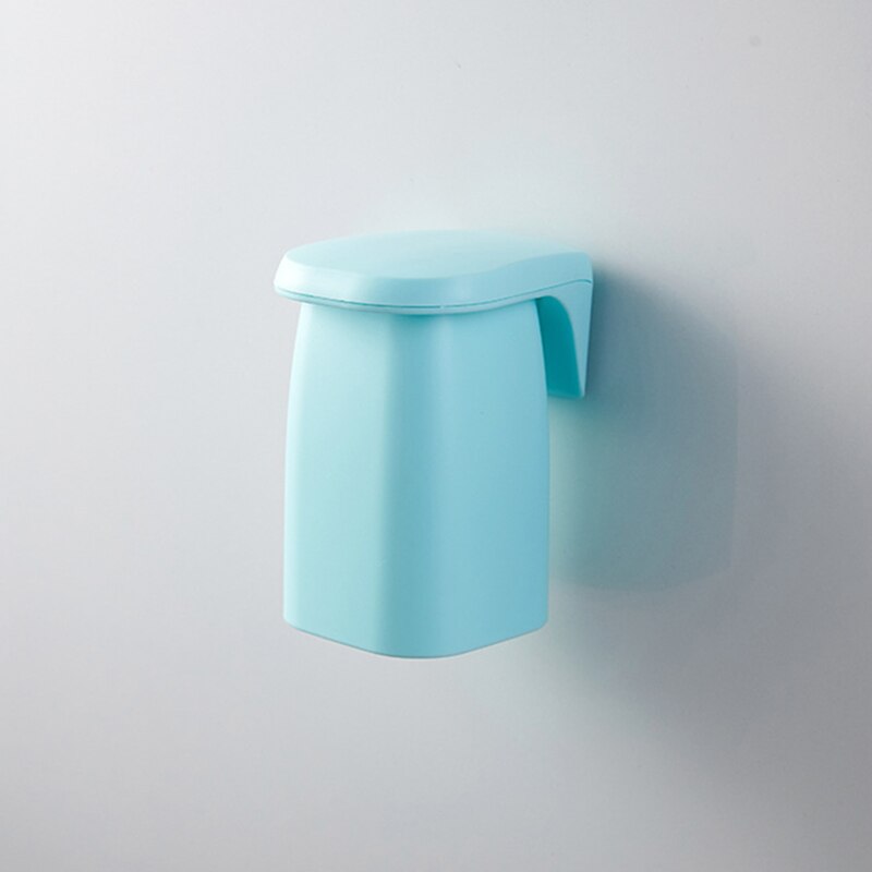 Ventosa magnética para baño, vaso de plástico montado en la pared, soporte para repisa de drenaje, cepillos de dientes, TI99 para el hogar: Blue