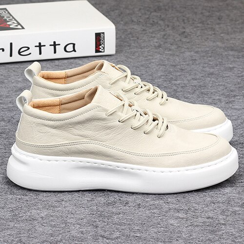 Forår efterår herre sneakers åndbare slip on casual sko herre komfortable tenis masculino voksen sneakers herre sko: Beige / 9