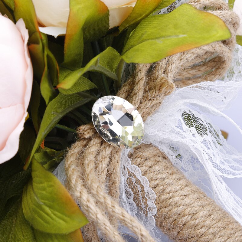 Wedding Bouquet White Silk Peonies Roses Wedding Bridal Bridesmaids Bouquets Flowers Marriage Home Floral Decor SPH013