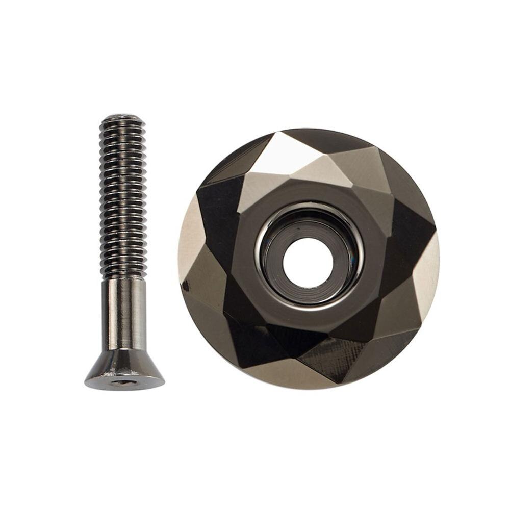 MTB Bicycle Top Tube Cap Screw Headset Cover Stem Spacers Mountain Bike Parts headset cap Aluminum alloy Rainbow Color: silver