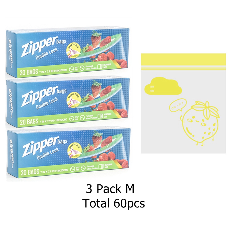 Sacs de conservation transparents pour collations et sandwich, 2 paquets, avec fermeture éclair, Mini sac de conservation des aliments moyens, congélateur, Camping, cuisine, sac de conservation des aliments frais: MULTI