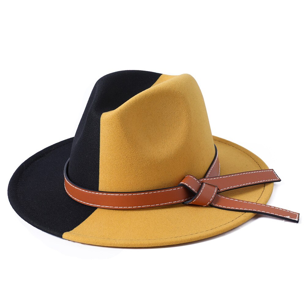 Fedora Hats For Women Patchwork Panama Dress Formal Wedding Women Hats Felted Jazz Hats Sombreros De Mujer: 05
