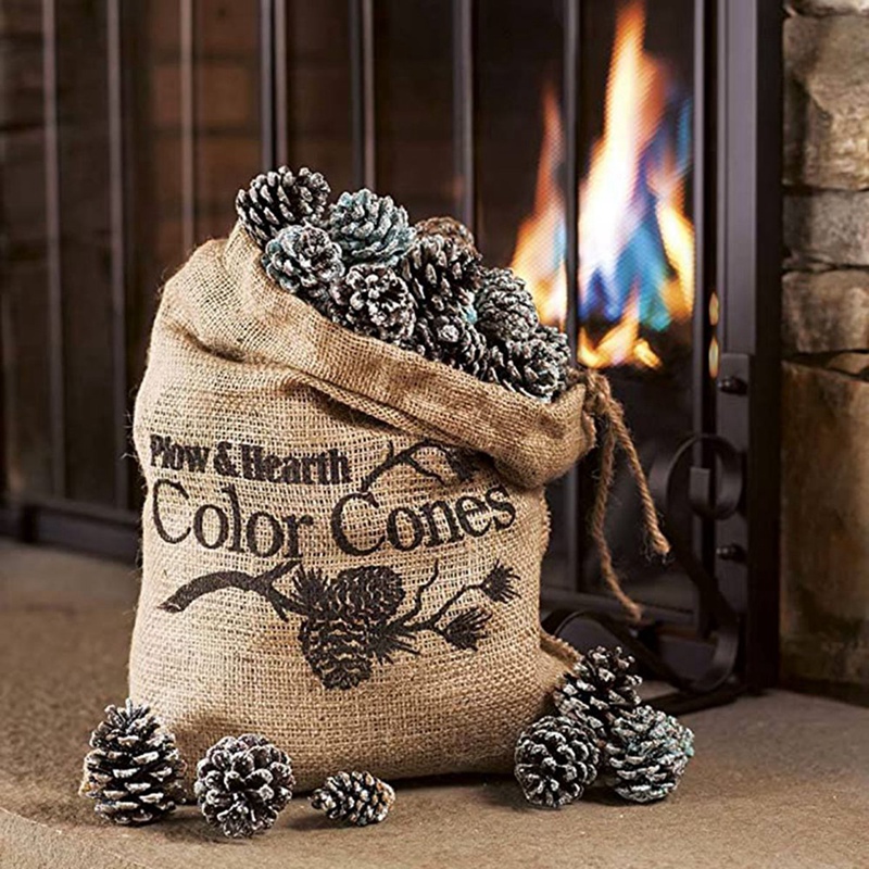 Neue Brennenden Kamin Tannenzapfen Holz Brennen Zubehör, Kamin, Lagerfeuer, Feuer Grube Blau Und Grün Farbige