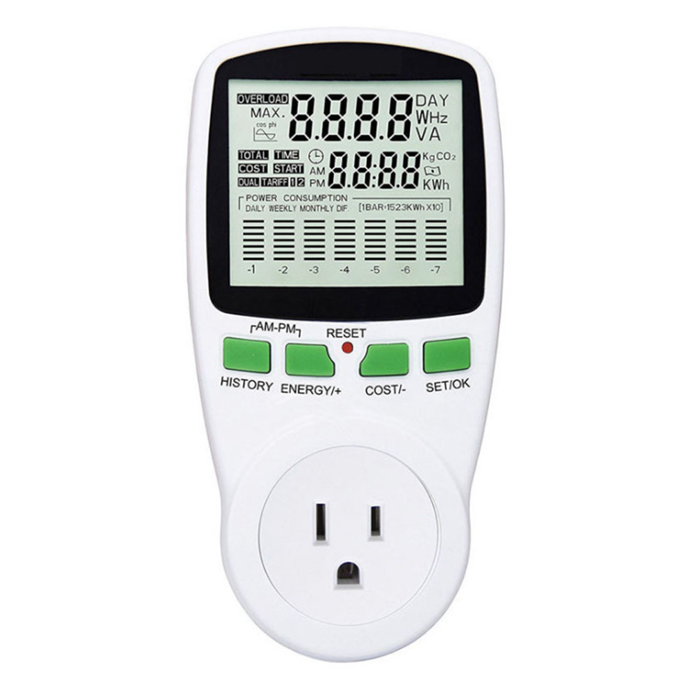2 -bens smart strømmåler multifunktion med stik eu us stik analysator watt digital bærbar el-hjem 230v watt skærm