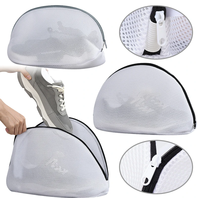 Mesh Laundry Bag Washing Machine Shoes Bag with Zips Travel Shoe Storage Bags Protective Clothes Storage Box Organizer Bags
