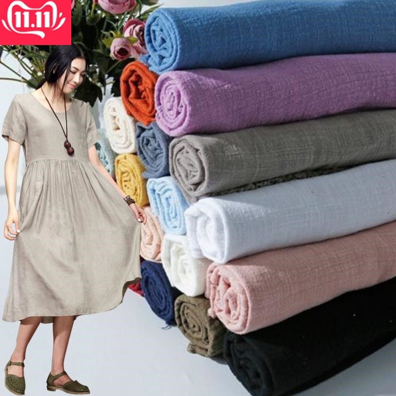 130x100cm Soft Linen Cotton Fabric Organic Material Pure Natural Flax Cambric Eco DIY Clothes Patchwork Fabric