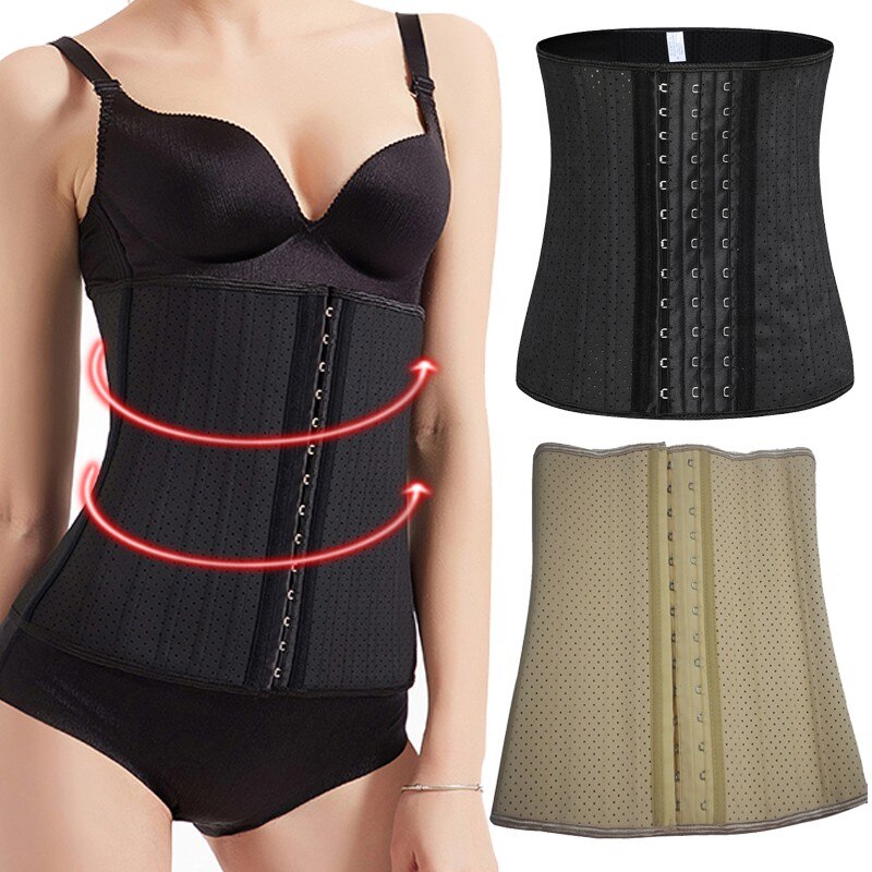 30CM Punching Sports Fitness Firm Thin Waist Corset XS/S/M/L/XL/2XL/3XL Breathable Women Waist Cinchers 25 Steel Bone Punching