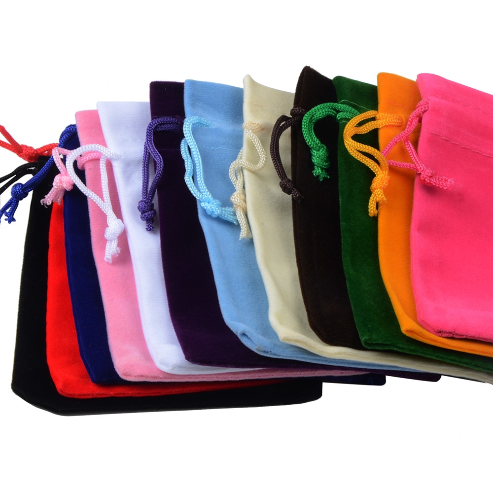 10 stks/partij 7x9 cm 9x12 cm Fluwelen Zakjes Sieraden Verpakking Display Trekkoord Verpakking Bags & zakjes